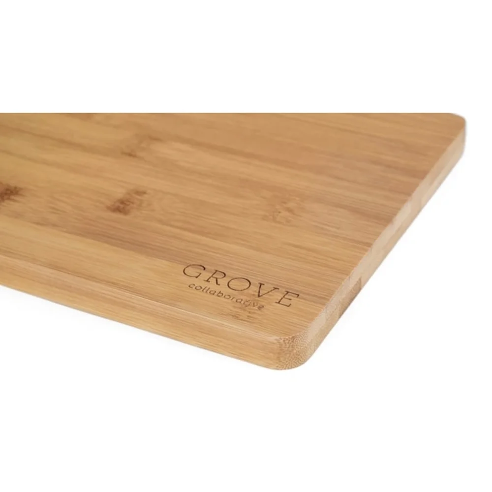 Grove Bamboo Prep Board And Bubble Up Dish Soap Dispenser & Brush